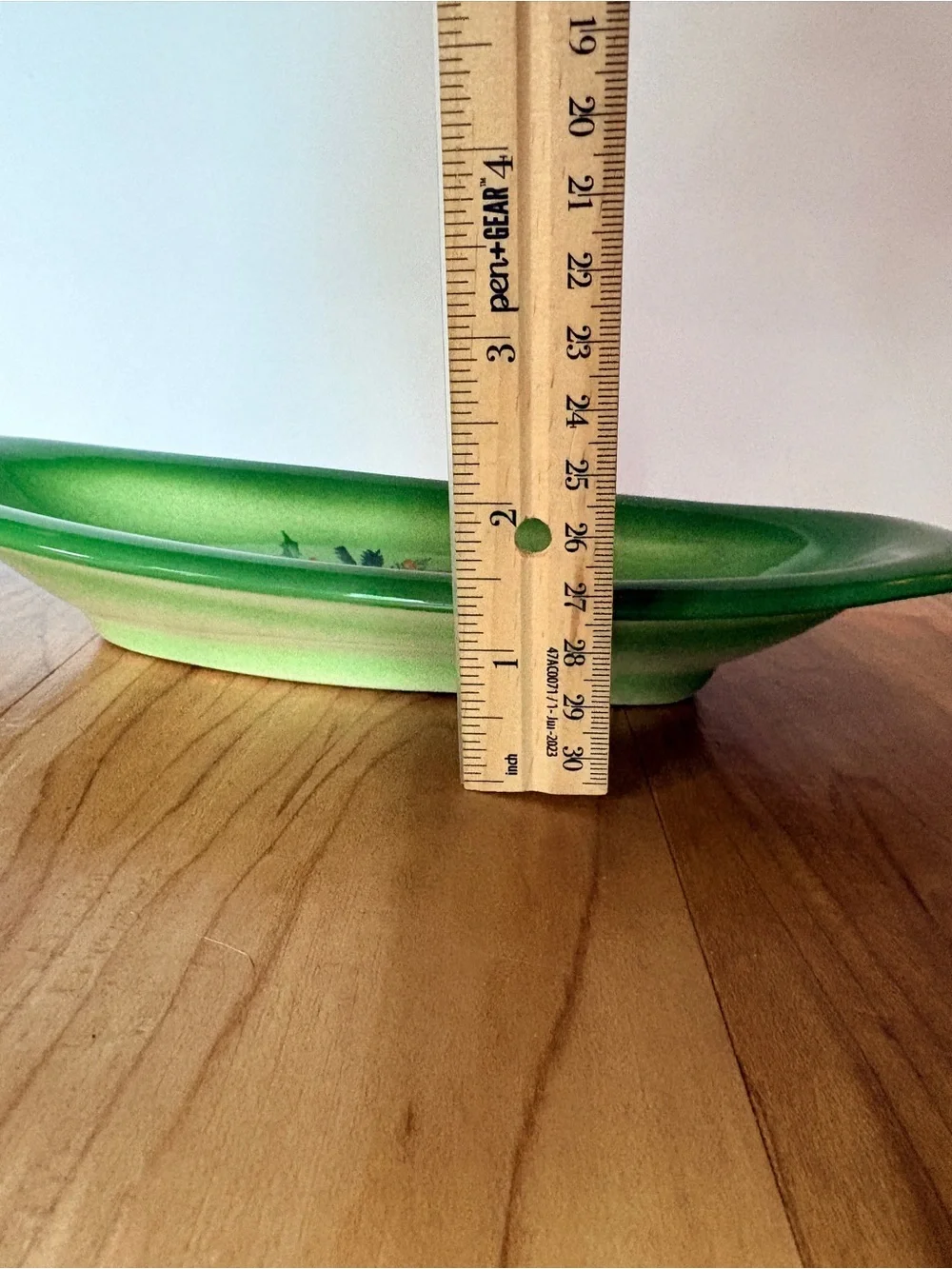 Vintage Green Christmas Serving Tray with Poinsettia Motif